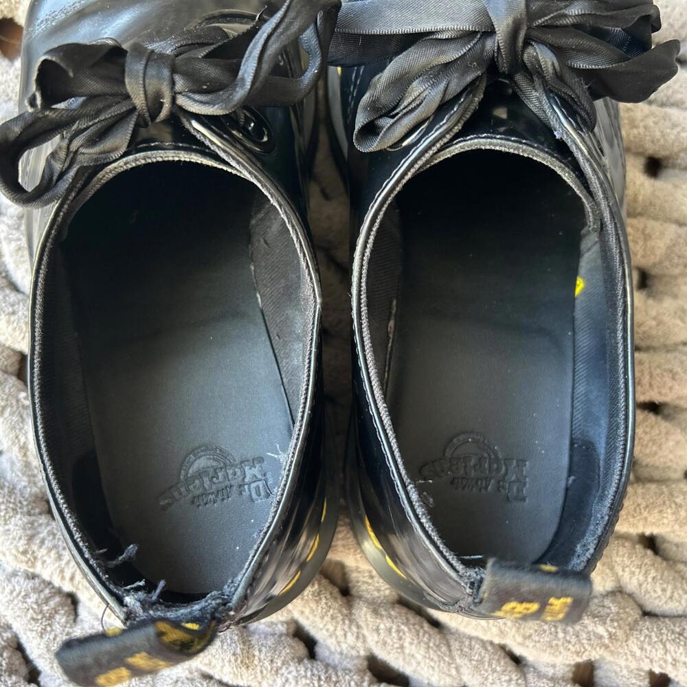 Dr Martens Holly Max Platform Sz 8 Black Leather Women Combat Shoes RARE PUNK - Picture 8 of 12